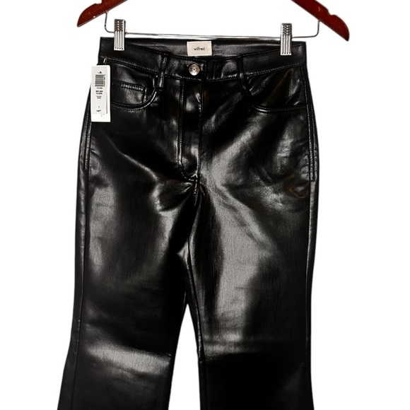 Aritzia Wilfred The Melina™ Flare High-Waisted Vegan Leather Flare Pants- Size 2 - Picture 4 of 12